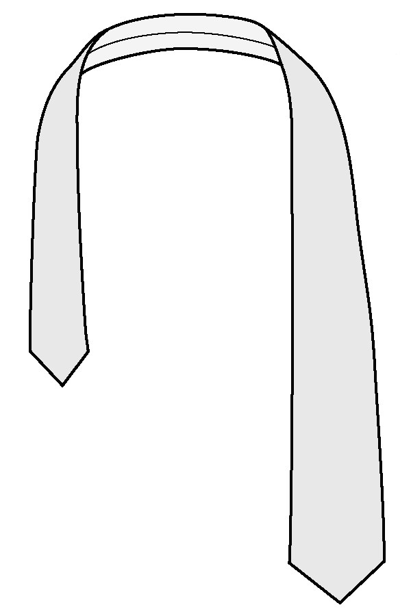 four-in-hand nyakkendőcsomó 1.lépés
