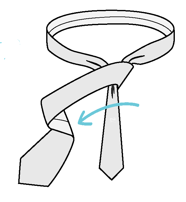 Four-In-Hand nyakkendőcsomó 4.lépés