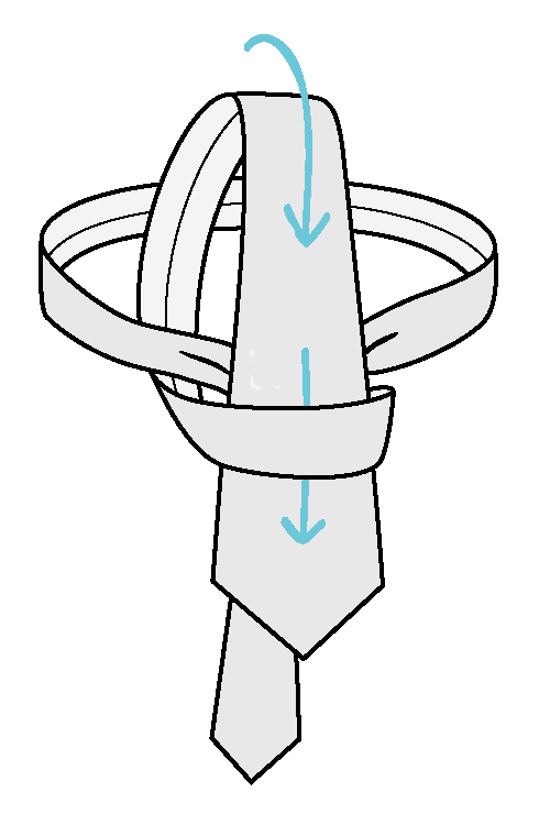 Four-In-Hand nyakkendőcsomó 6.lépés