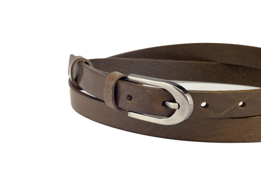 Keskeny női bőr öv - dohánybarna | D2003