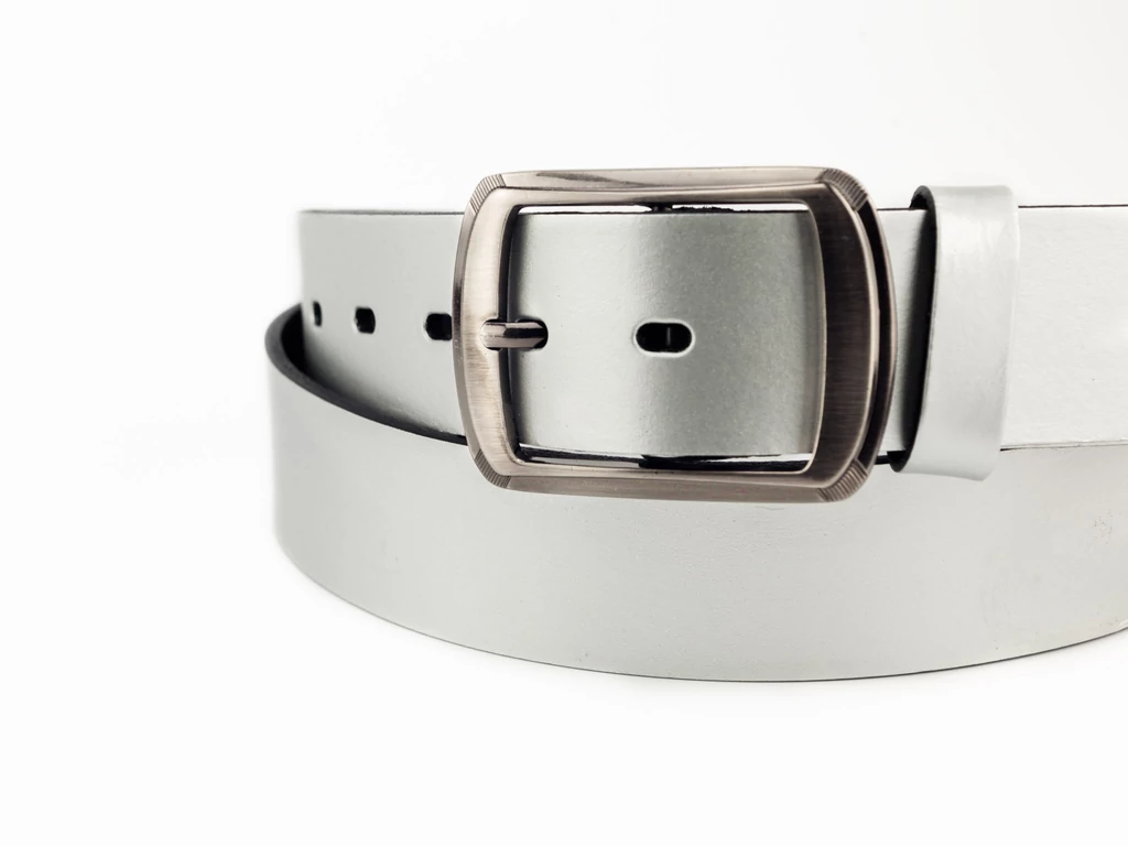 Bőr derékszíj - ezüst | F4102 II.oszt