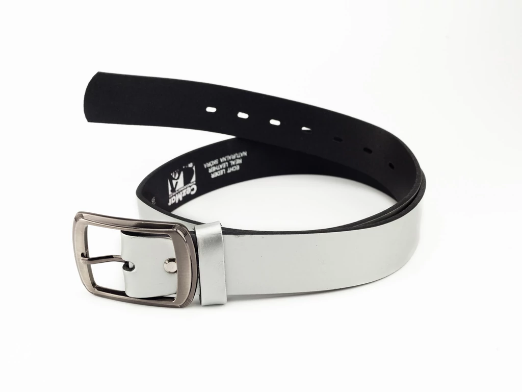 Bőr derékszíj - ezüst | F4102 II.oszt