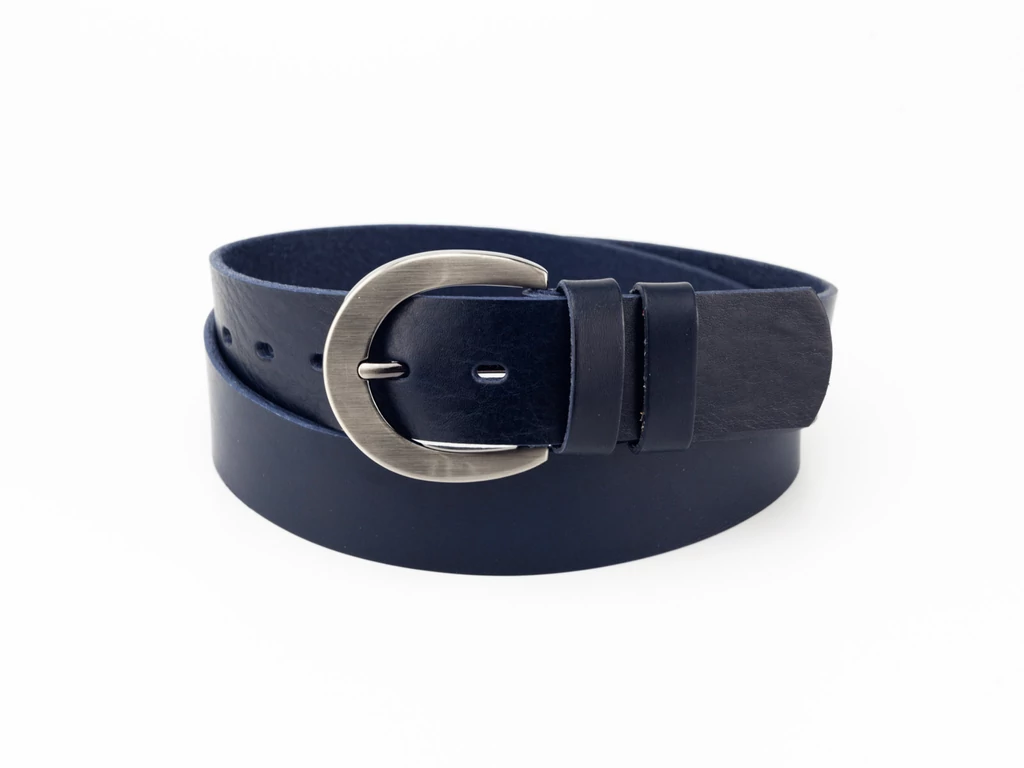 Női bőr deréköv - navy kék | D4001