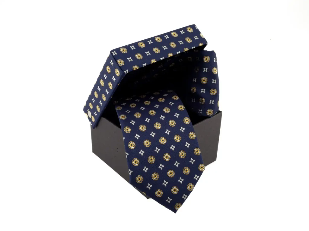 Mintás nyakkendő szett - kék