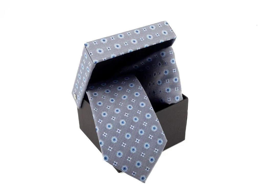 Mintás nyakkendő szett - ezüst