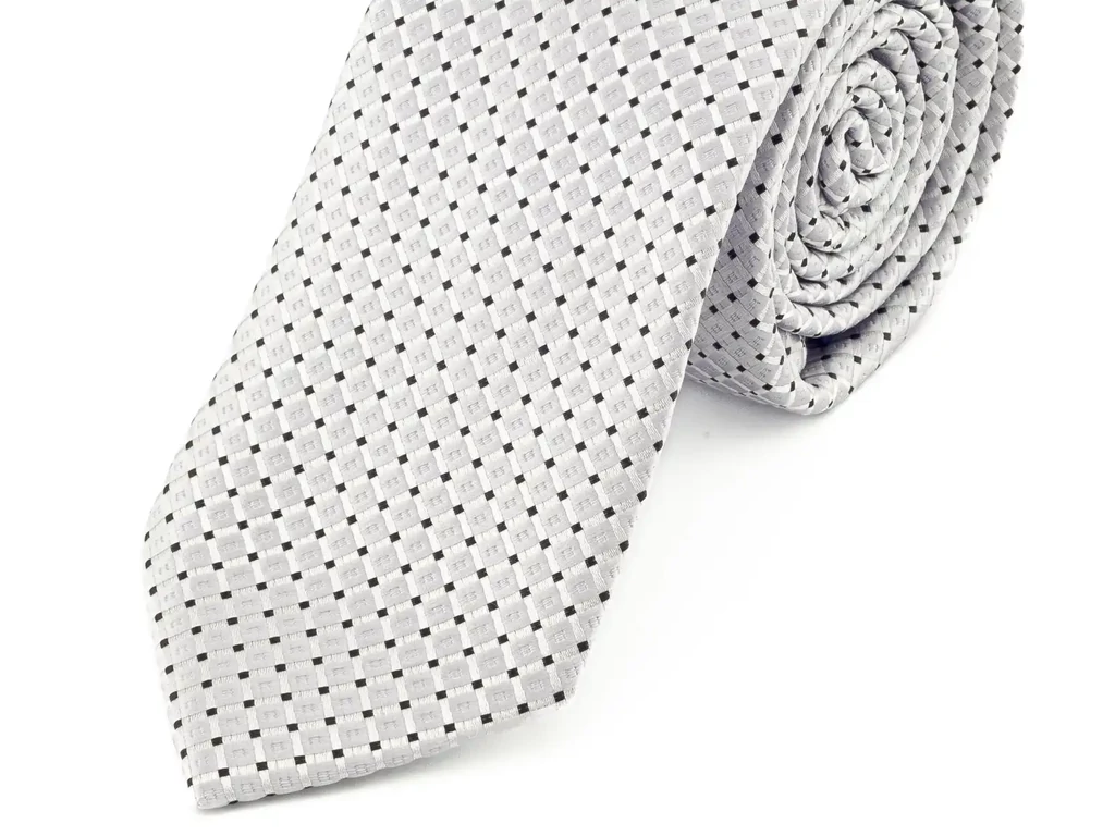Férfi nyakkendő - texturált ezüst