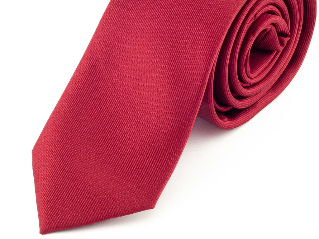 Slim férfi nyakkendő - mély vörös