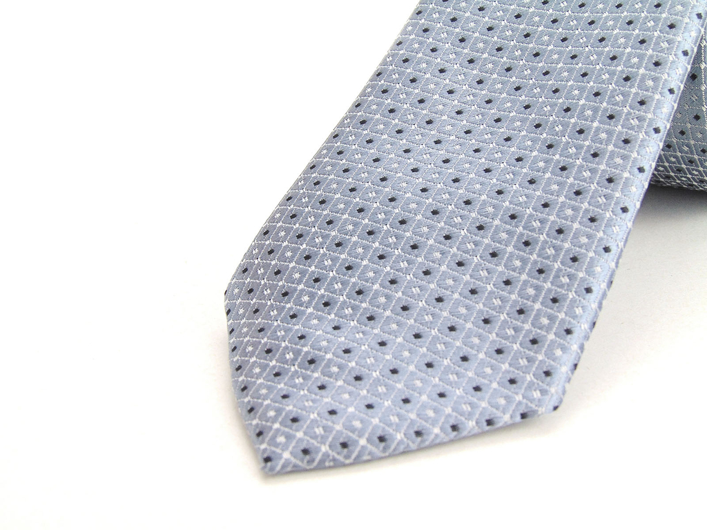 Slim Nyakkendő aprómintás - ezüstkék | 21-14