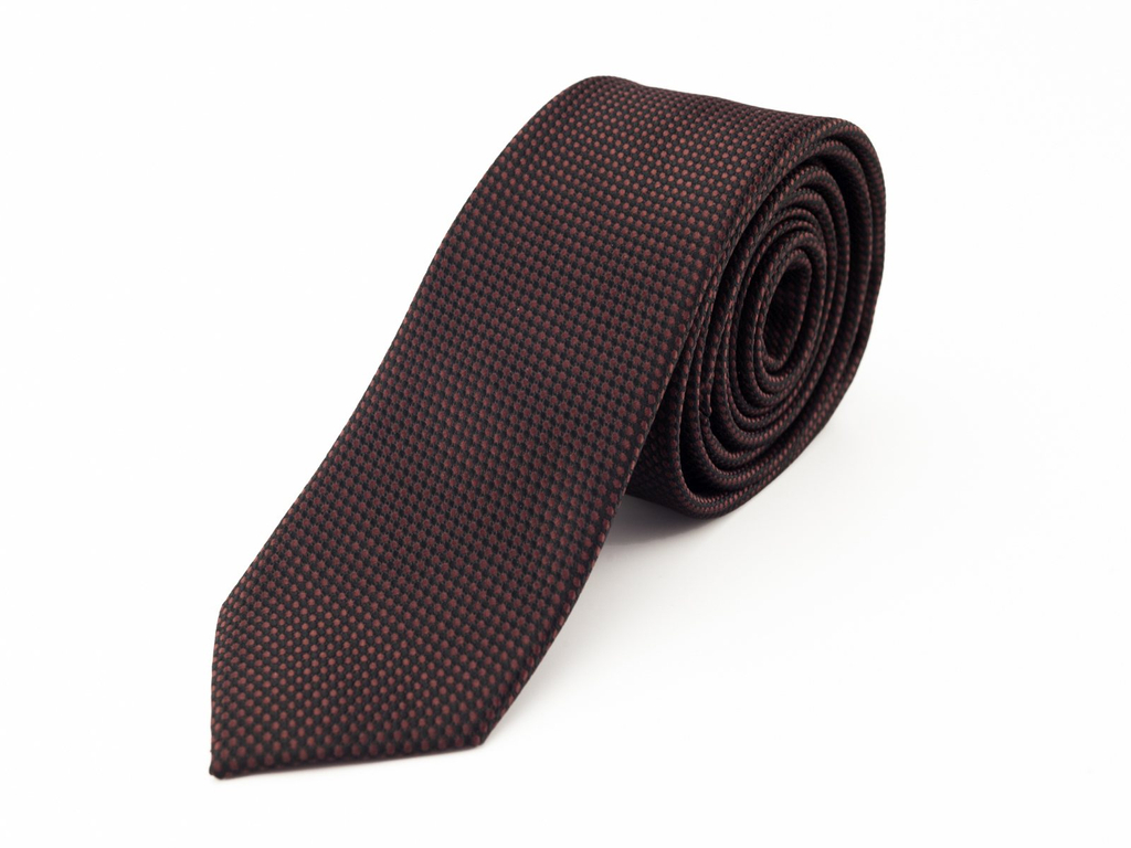 Slim Nyakkendő - aprómintás barna
