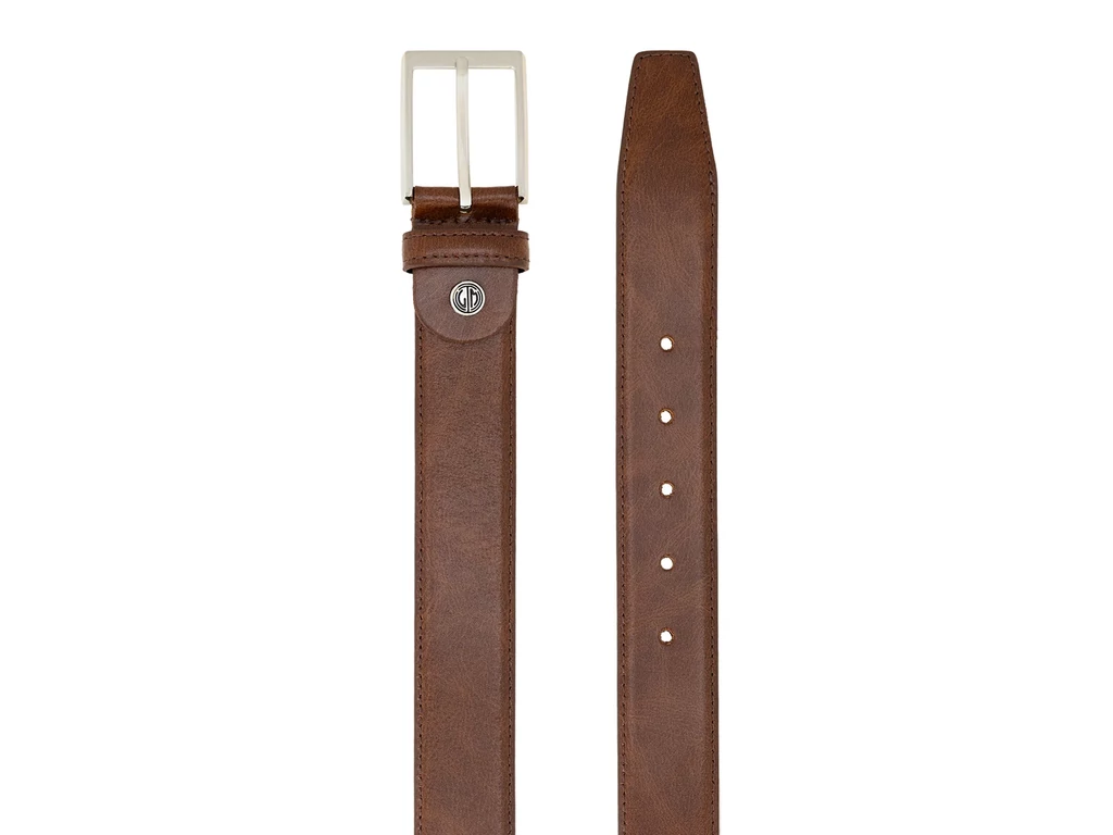 Márkás férfi bőr nadrágszíj - barna