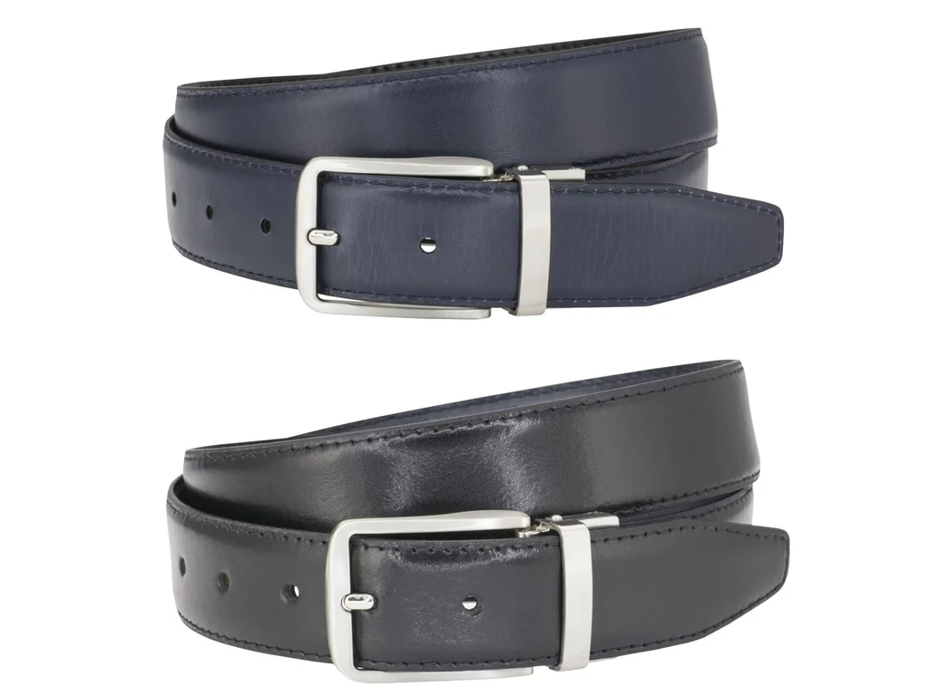 Márkás megfordítható öv | fekete - navy