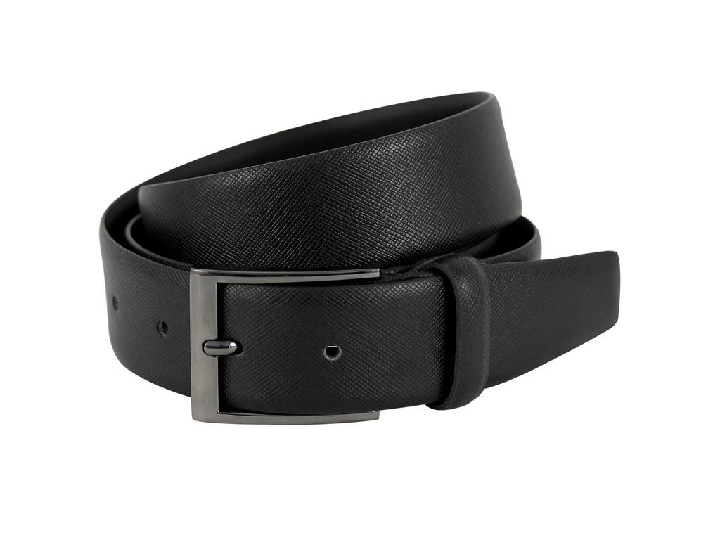 Smart casual elegáns férfi bőr öv Nagyméretű - fekete | 756