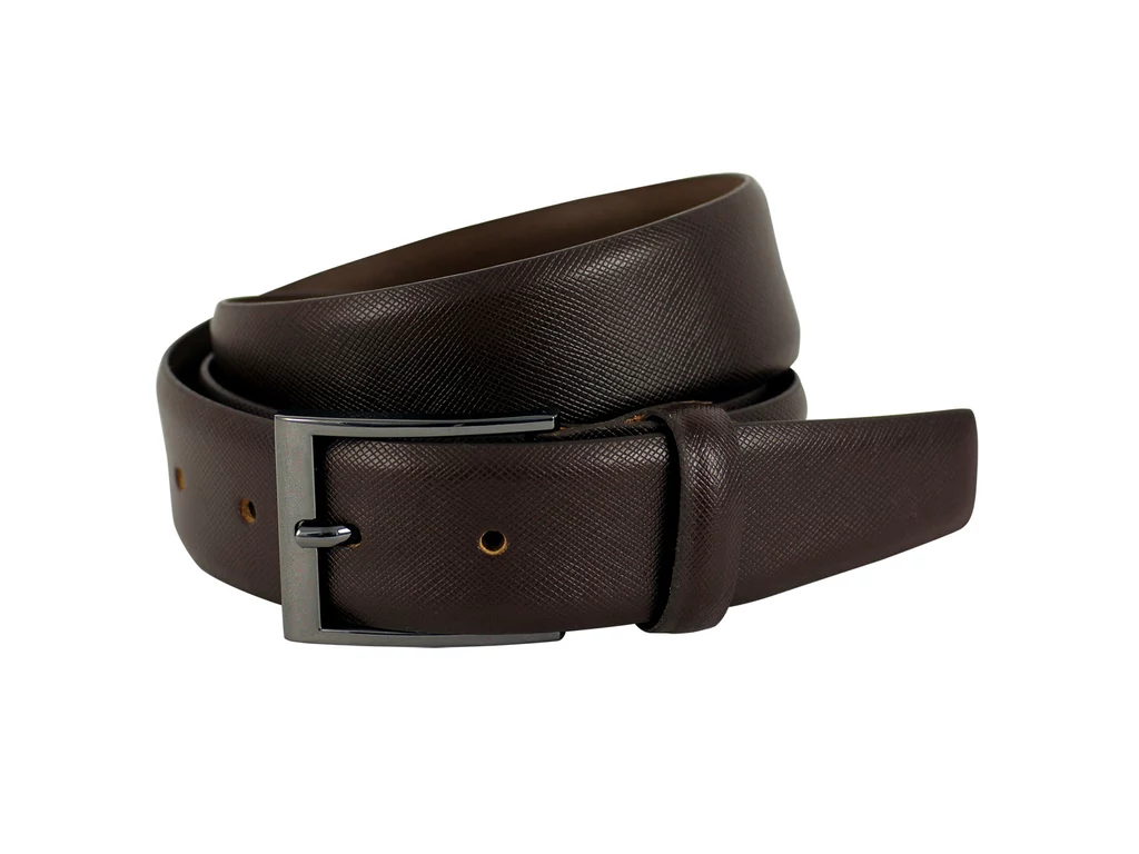 Smart casual elegáns férfi bőr öv - csokibarna | 756