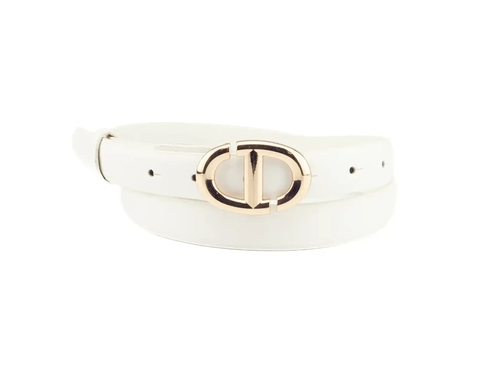 Női divatöv arany csattal - fehér