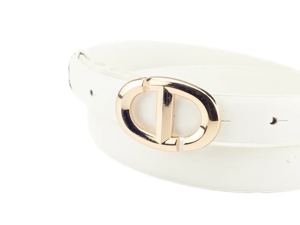 Női divatöv arany csattal - fehér