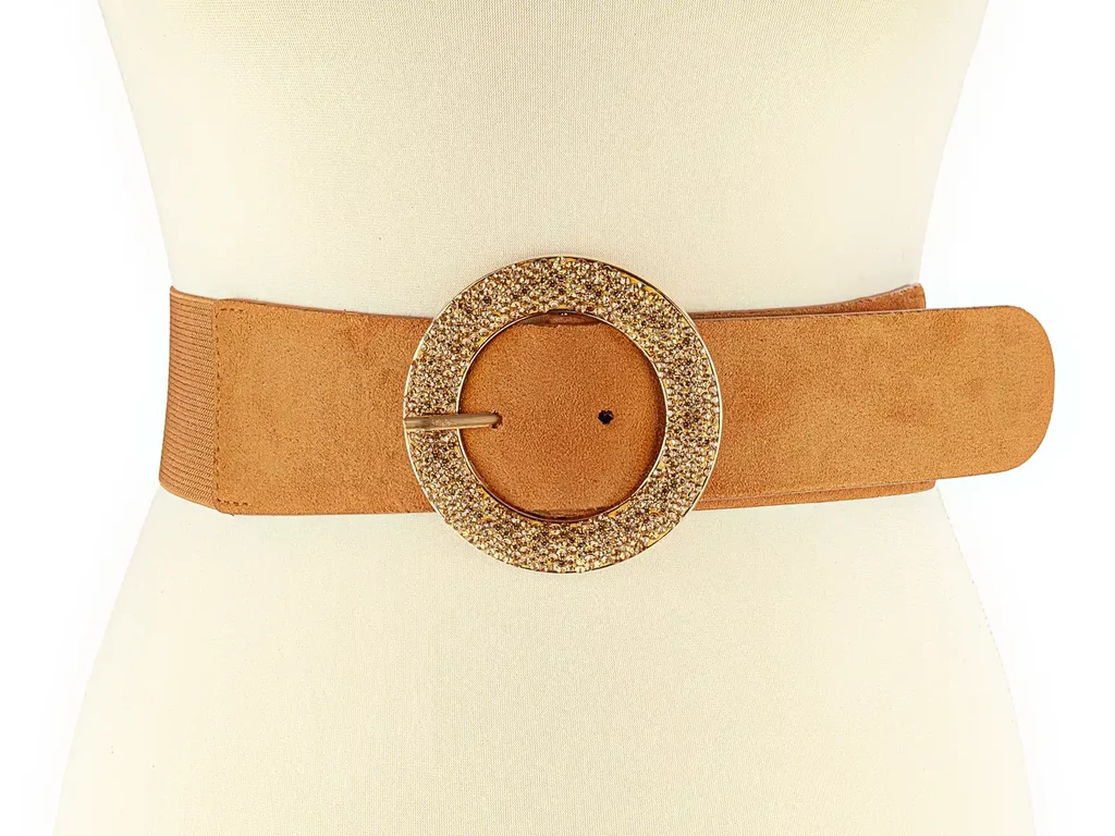 Elegáns női sztreccs öv - barna