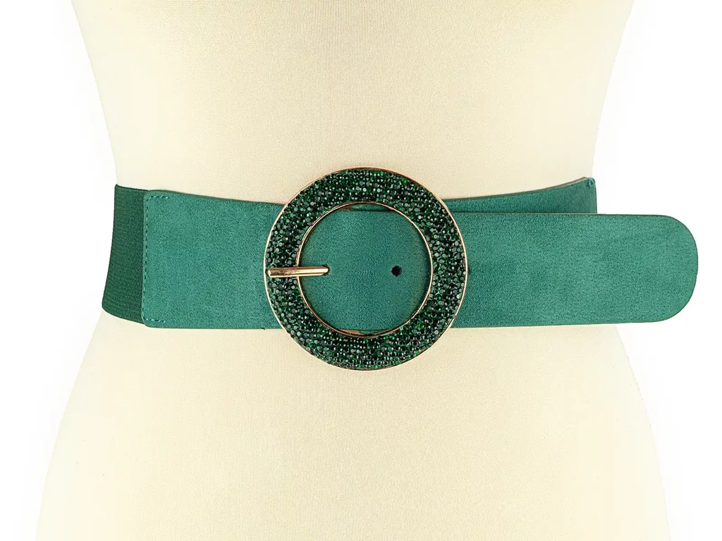 Elegáns női sztreccs öv - méregzöld