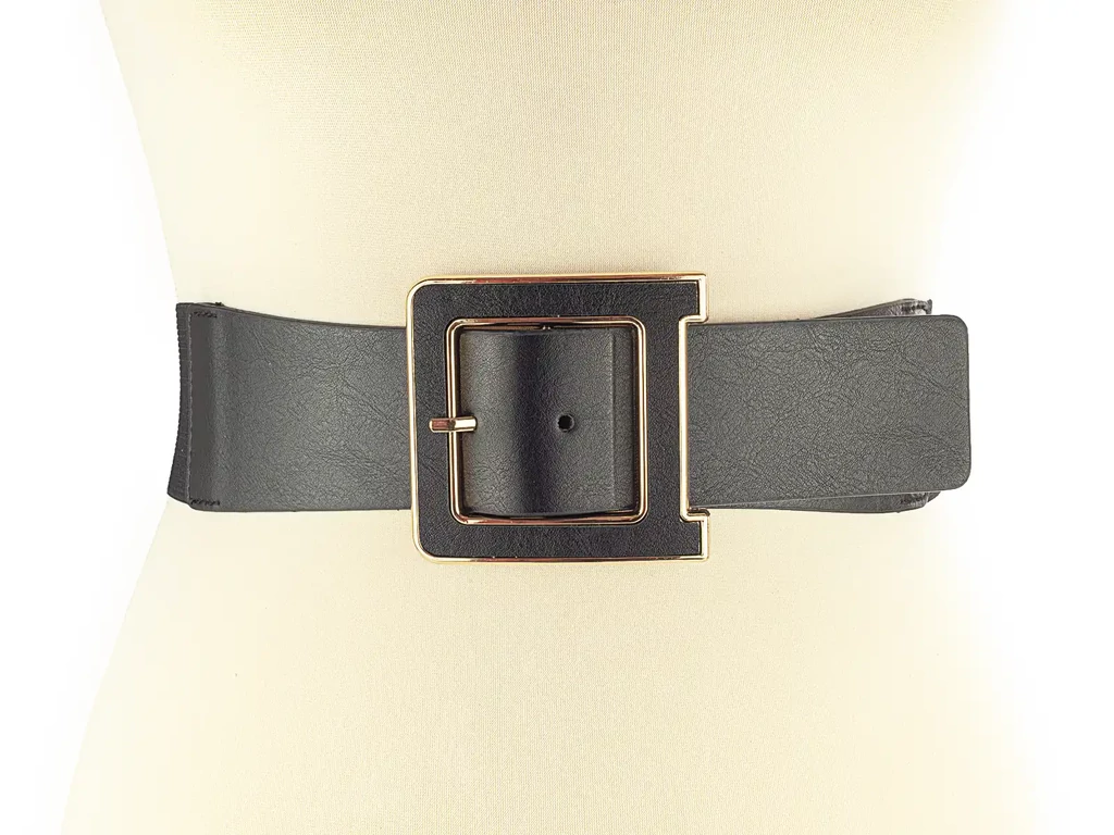 Divatos női gumis öv - fekete