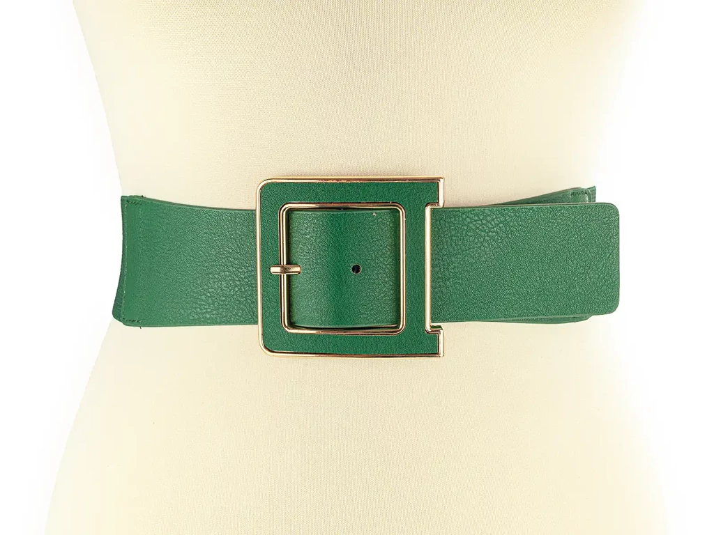 Divatos női gumis öv - méregzöld