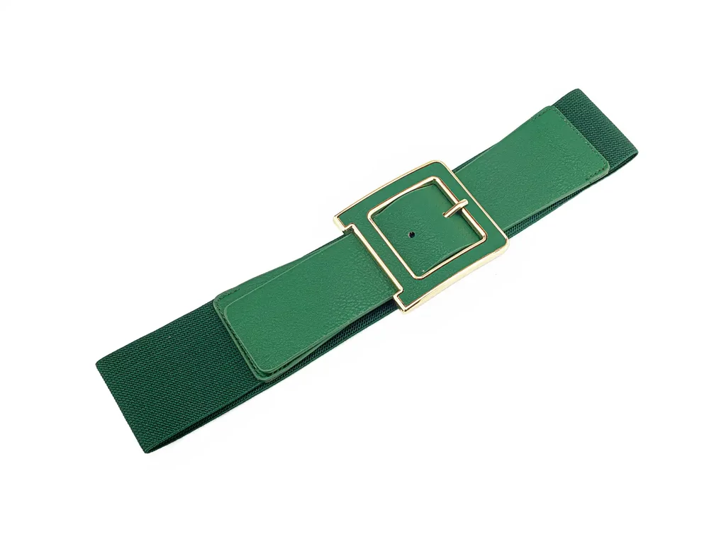 Divatos női gumis öv - méregzöld