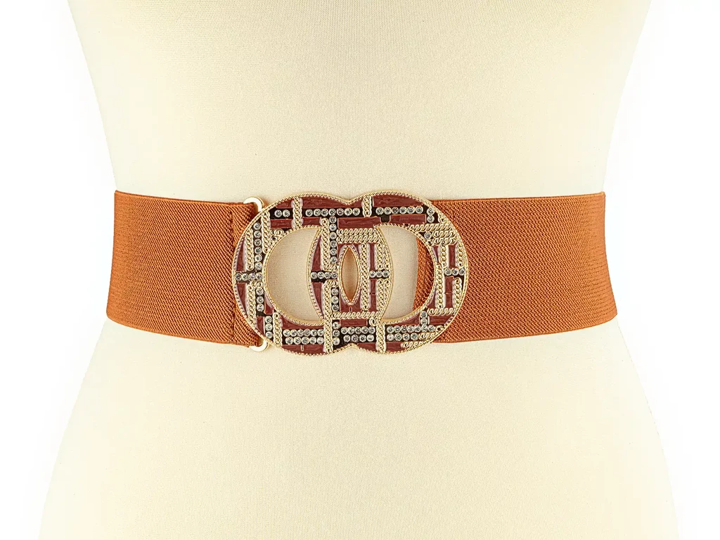 Sikkes  széles gumis öv - camel