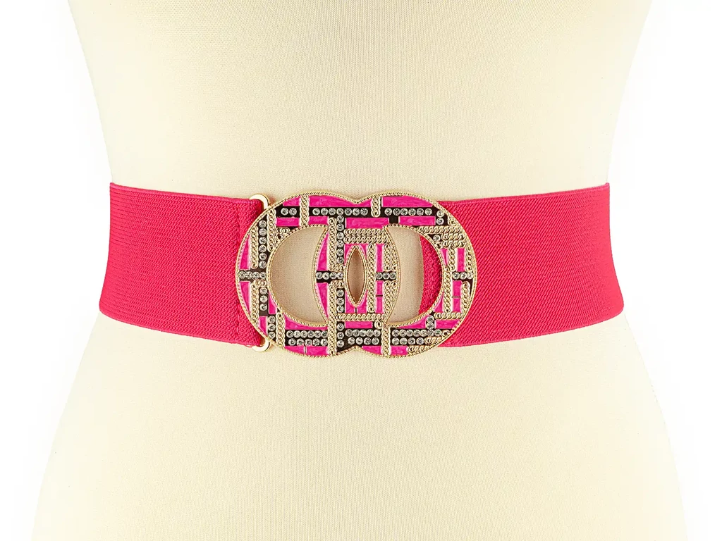 Sikkes  széles gumis öv - magenta