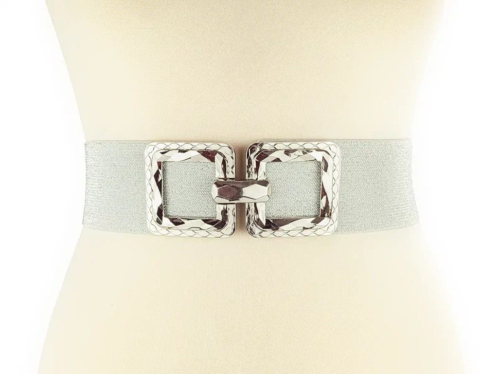 Alkalmi gumis női öv - ezüst
