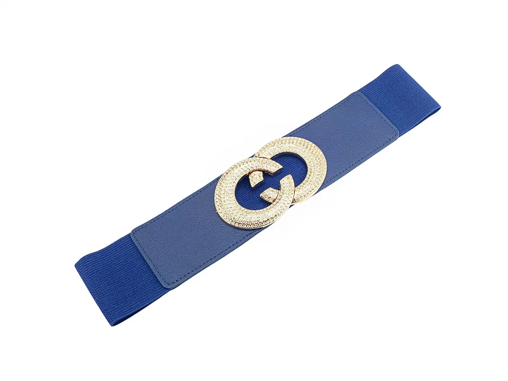 Köves sztreccs női öv - navykék