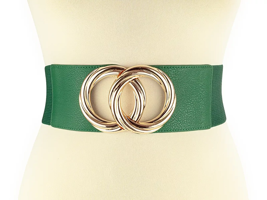 Elegáns vastag női öv - méregzöld