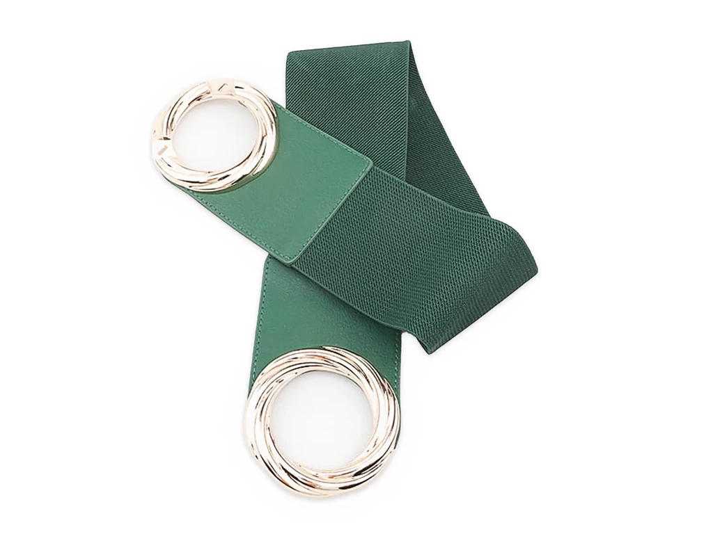 Elegáns vastag női öv - méregzöld