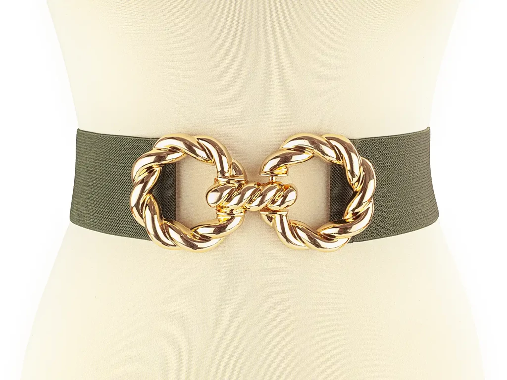Divatos női öv - kekizöld
