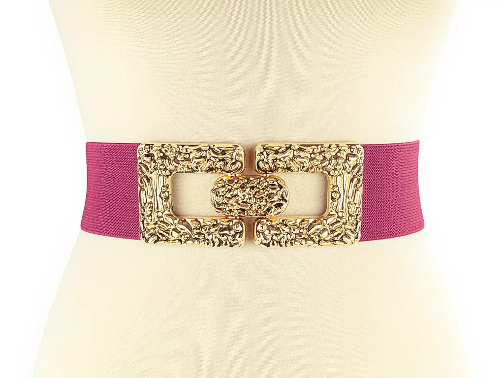 Divatos női öv arany csattal - bíborlila