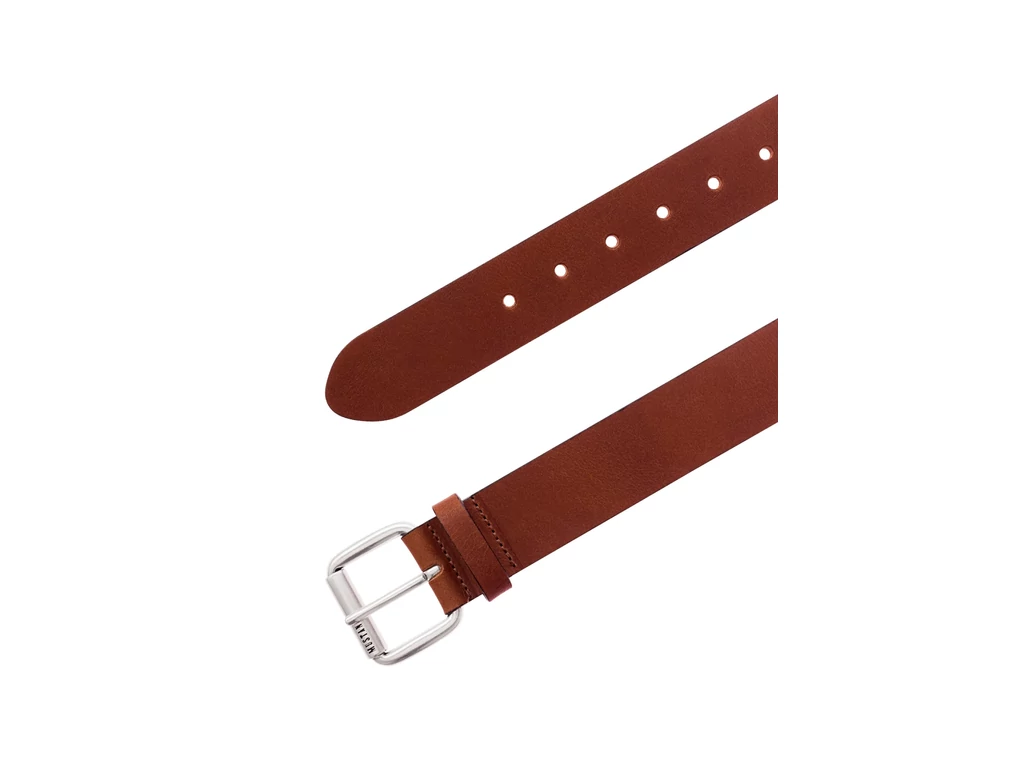 Mustang bőr öv pergős csattal - konyak