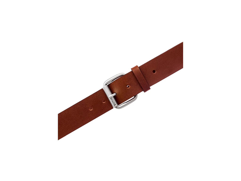 Mustang bőr öv pergős csattal - konyak