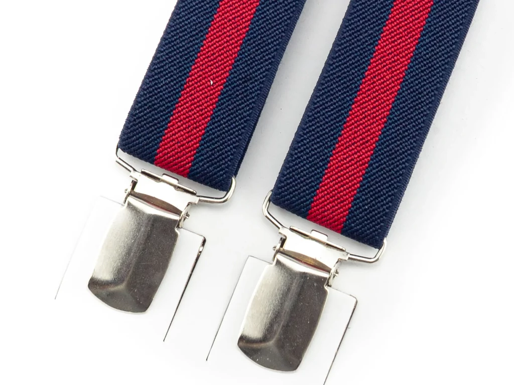 Hózentróger keskeny mintás - kék piros