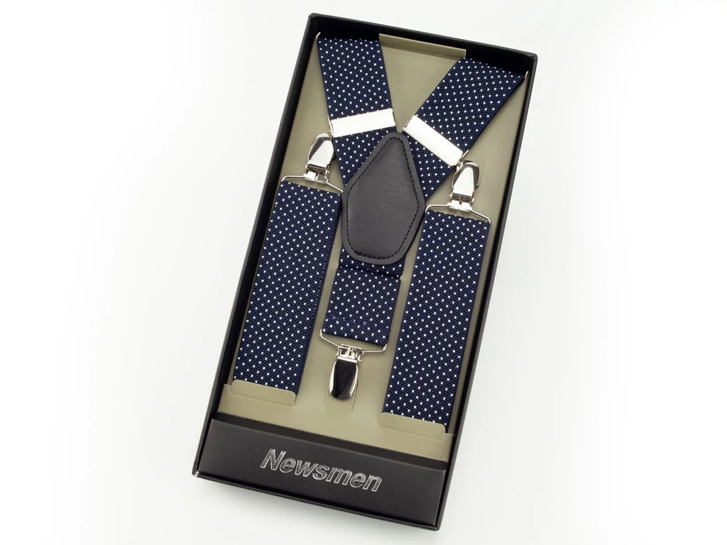 Mintás nadrágtartó díszdobozban - kék