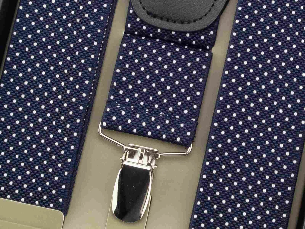 Mintás nadrágtartó díszdobozban - kék