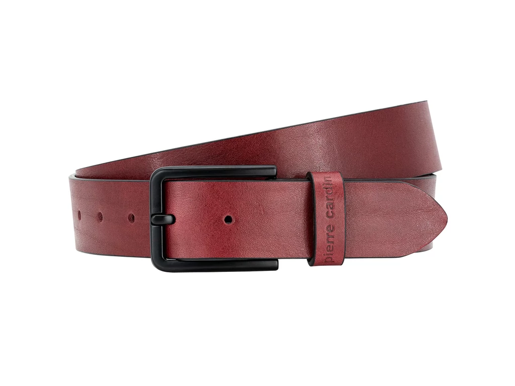 Pierre Cardin marhabőr öv - burgundy piros