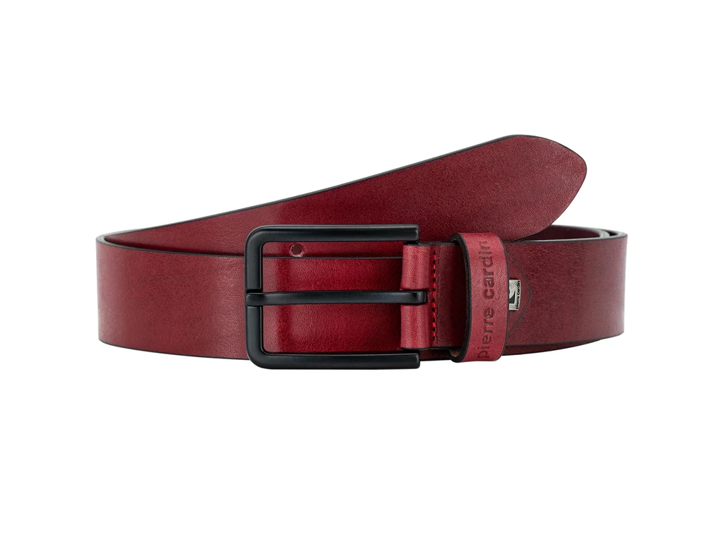 Pierre Cardin marhabőr öv - burgundy piros
