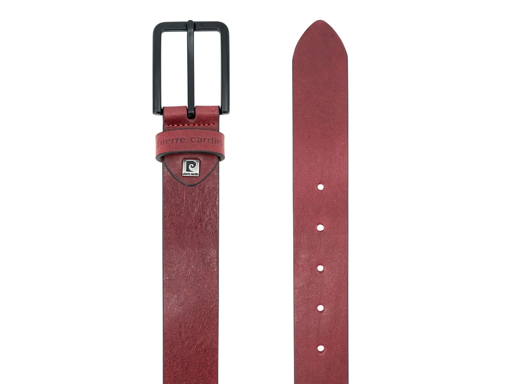 Pierre Cardin marhabőr öv - burgundy piros