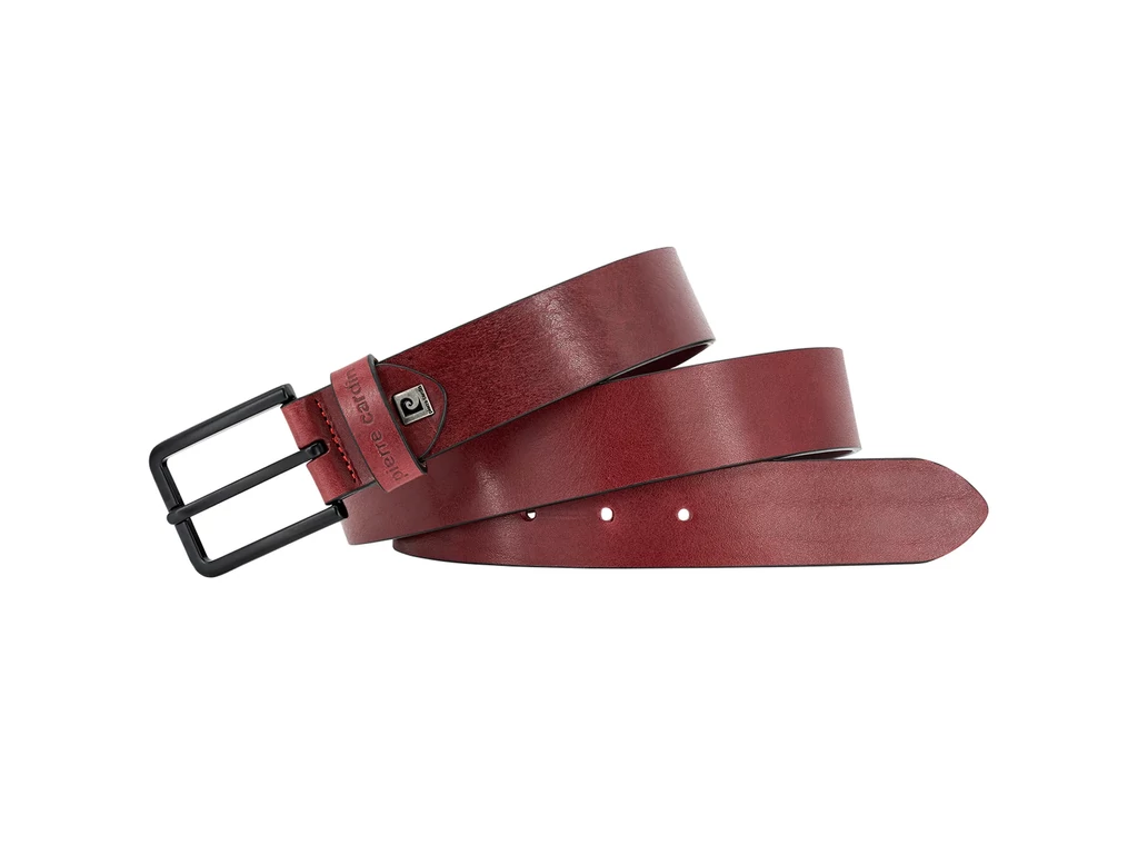 Pierre Cardin marhabőr öv - burgundy piros