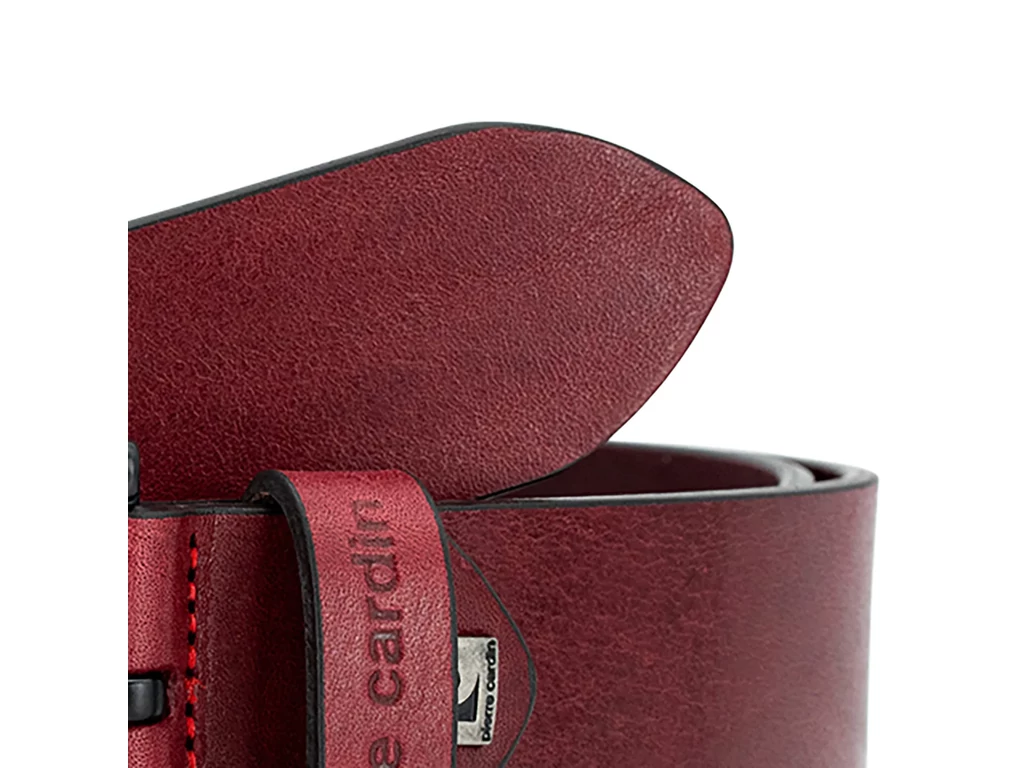 Pierre Cardin marhabőr öv - burgundy piros