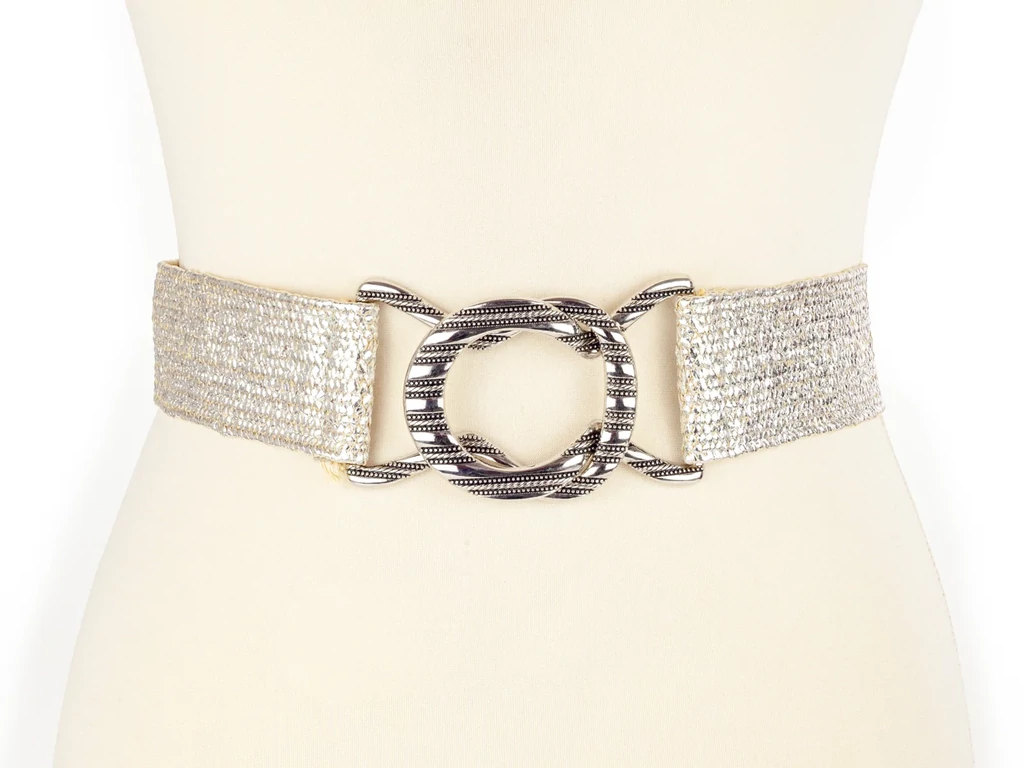 Női gumis öv - ezüst
