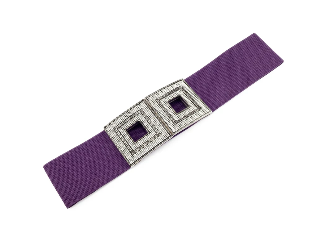 Strasszos női gumis öv - lila