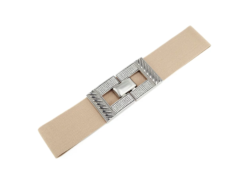 Strasszos vastag öv - beige