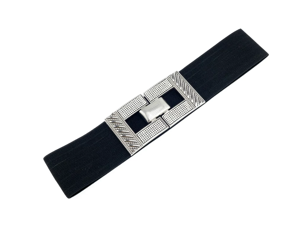 Strasszos vastag öv - fekete