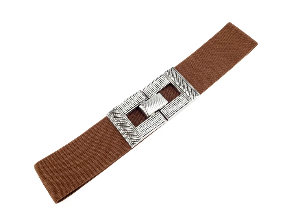 Strasszos vastag öv - barna