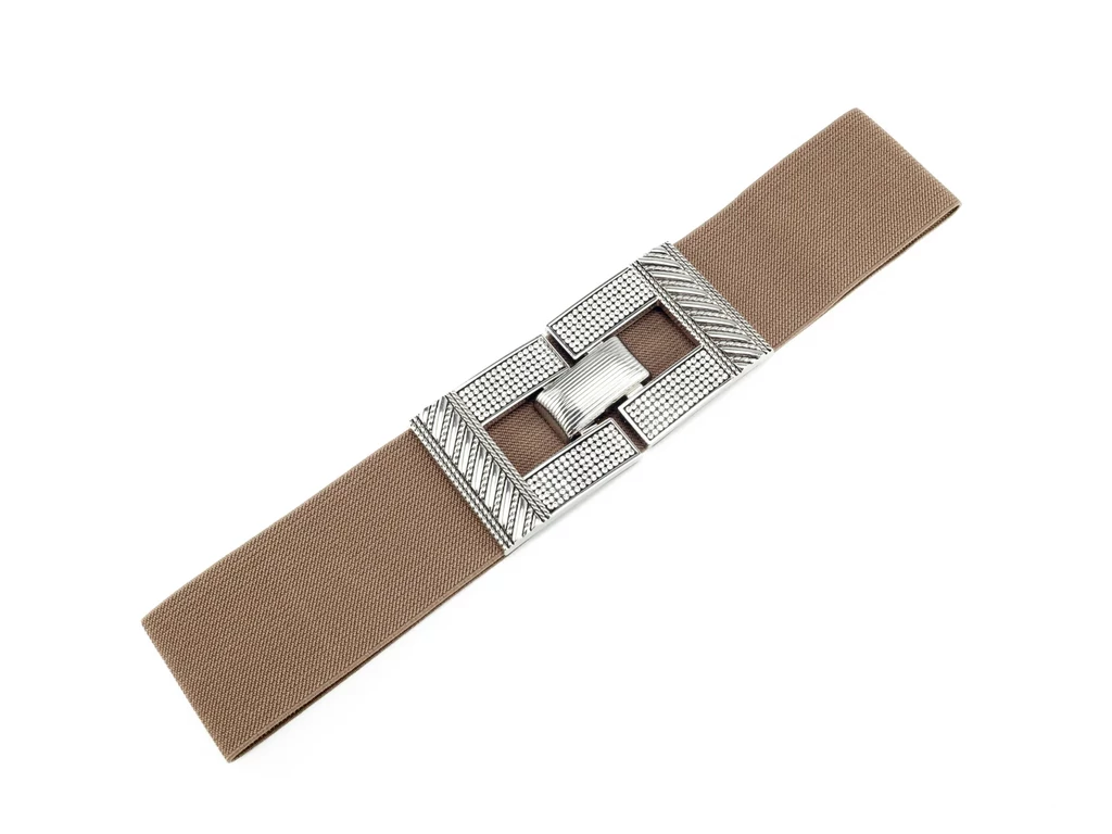 Strasszos vastag öv - cappuccino