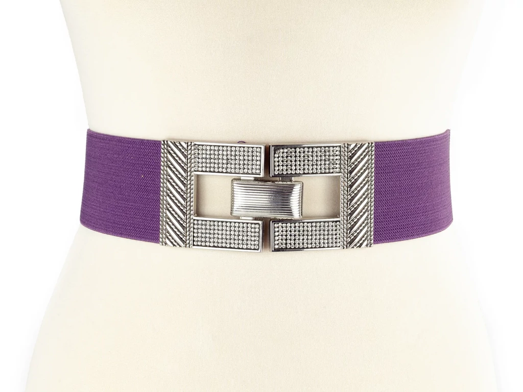 Strasszos vastag öv - lila