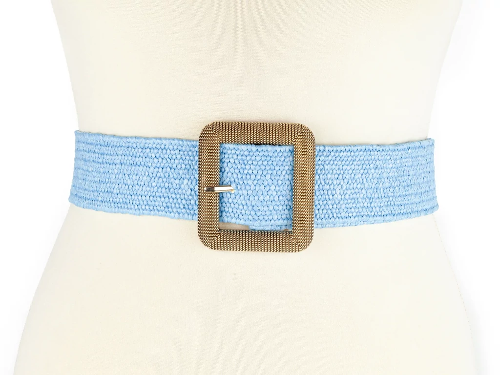 Női gumis divatöv - világoskék